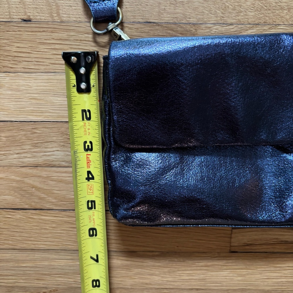 Anthropologie Shiny Navy Crossbody Purse Removable braided strap Cocktail Fairy - Picture 5 of 10